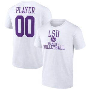Men's White LSU Tigers Women's Volleyball Pick-A-Player NIL Gameday Tradition T-Shirt