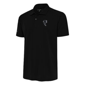 Men's Antigua Black Atlanta Falcons Team Logo Throwback Big & Tall Tribute Polo