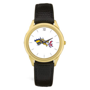 Gold Drexel Dragons Team Logo Leather Wristwatch