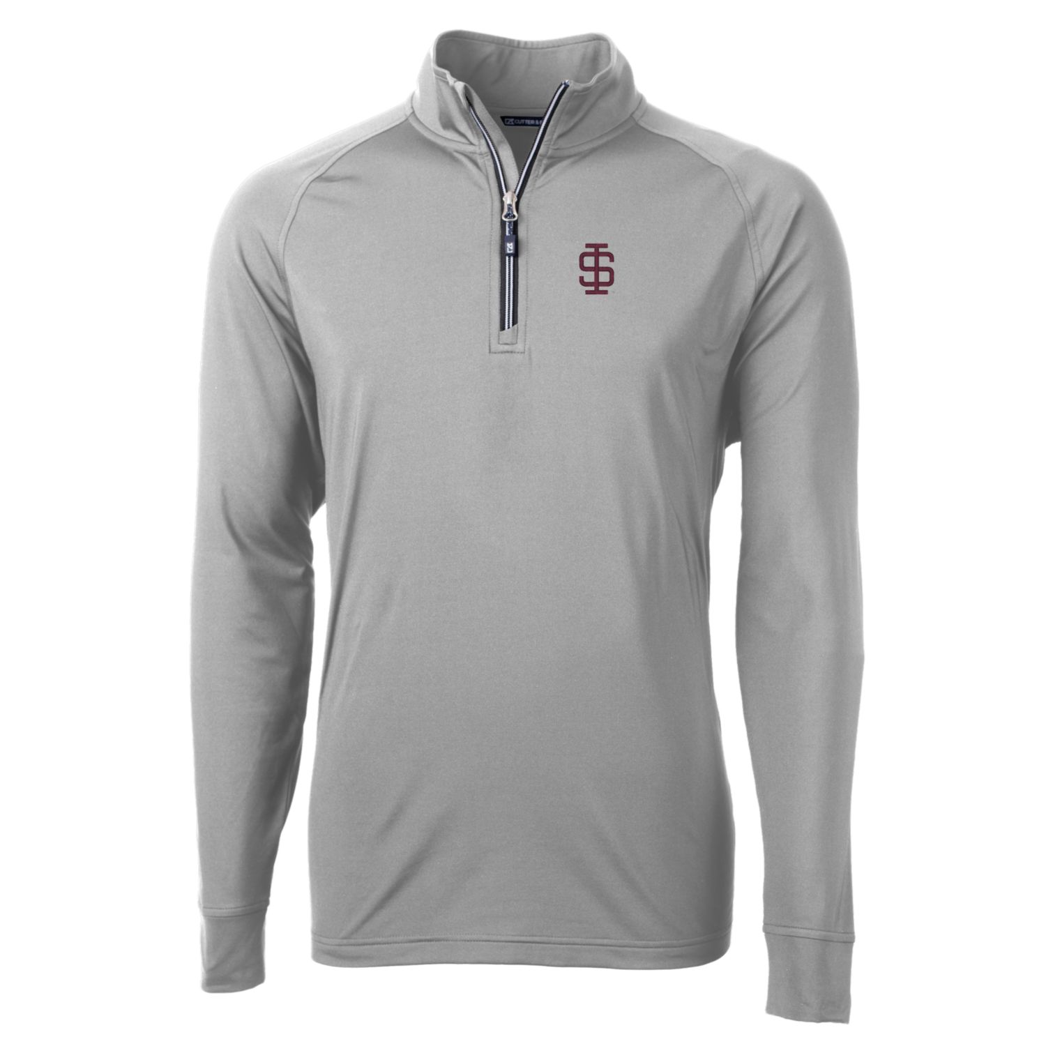 Men's Cutter & Buck Gray Southern Illinois Salukis Adapt Eco Knit Stretch Recycled Big & Tall Quarter-Zip Pullover Top - Image 6