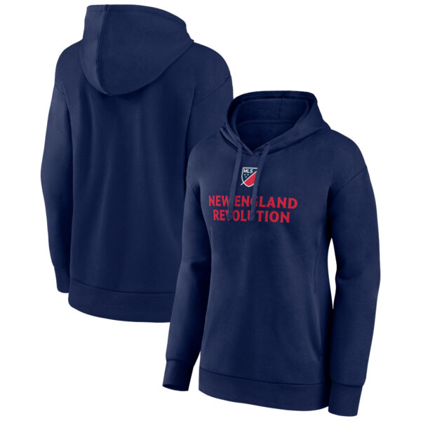 Women's Navy New England Revolution Team Shielded Pullover Hoodie