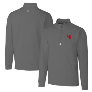 Men's Cutter & Buck Steel Western Kentucky Hilltoppers Big & Tall Traverse Stretch Quarter-Zip Pullover Top