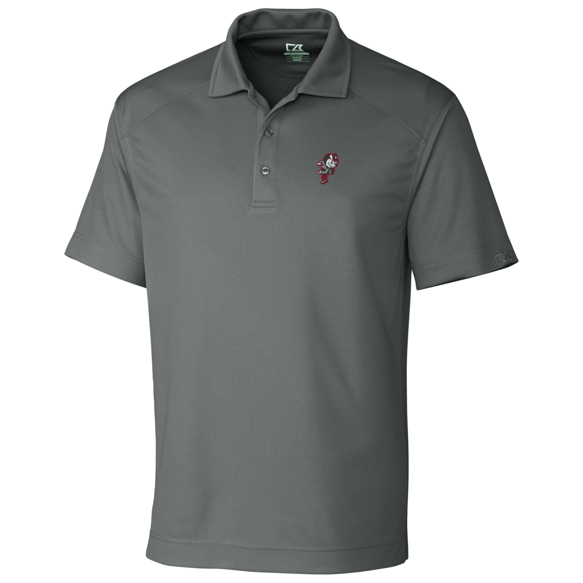 Men's Cutter & Buck Steel Ohio State Buckeyes DryTec Genre Textured Solid Polo - Image 6