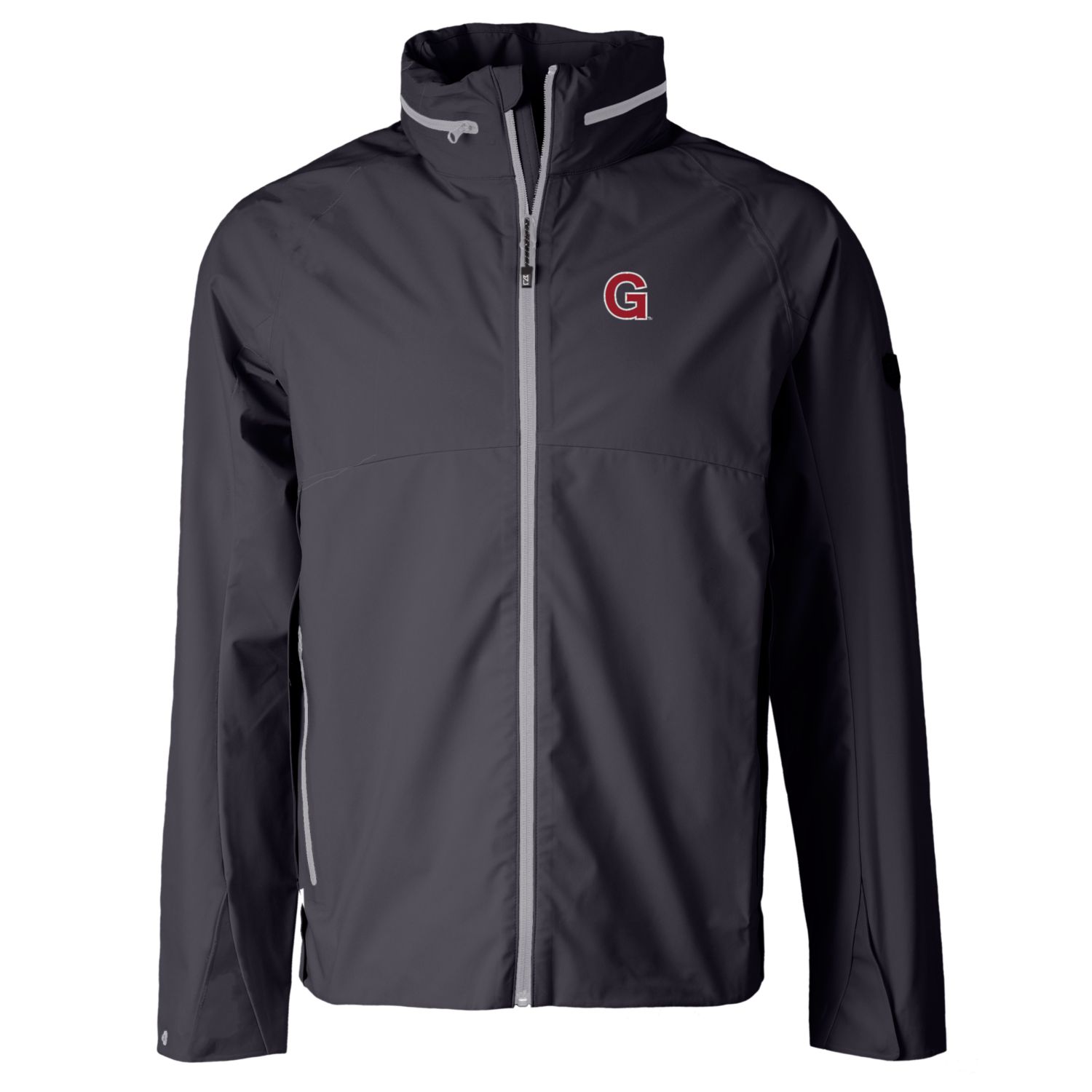 Men's Cutter & Buck Graphite Gonzaga Bulldogs Vapor Water Repellent Stretch Full-Zip Rain Jacket - Image 3