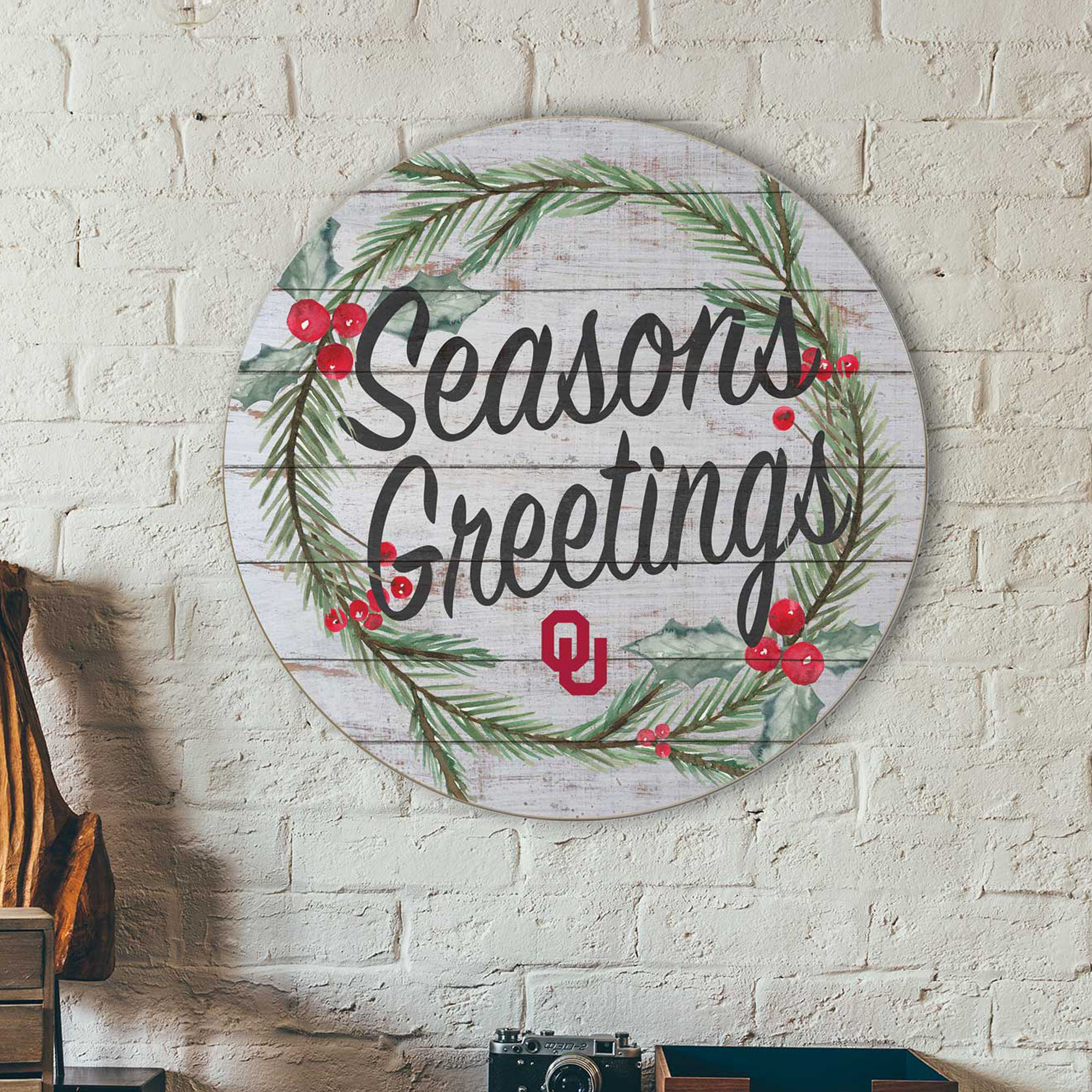 Oklahoma Sooners 20'' x 20'' Season's Greetings Circle - Image 3