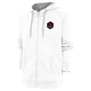 Men's Antigua White Houston Dynamo FC Logo Victory Full-Zip Hoodie