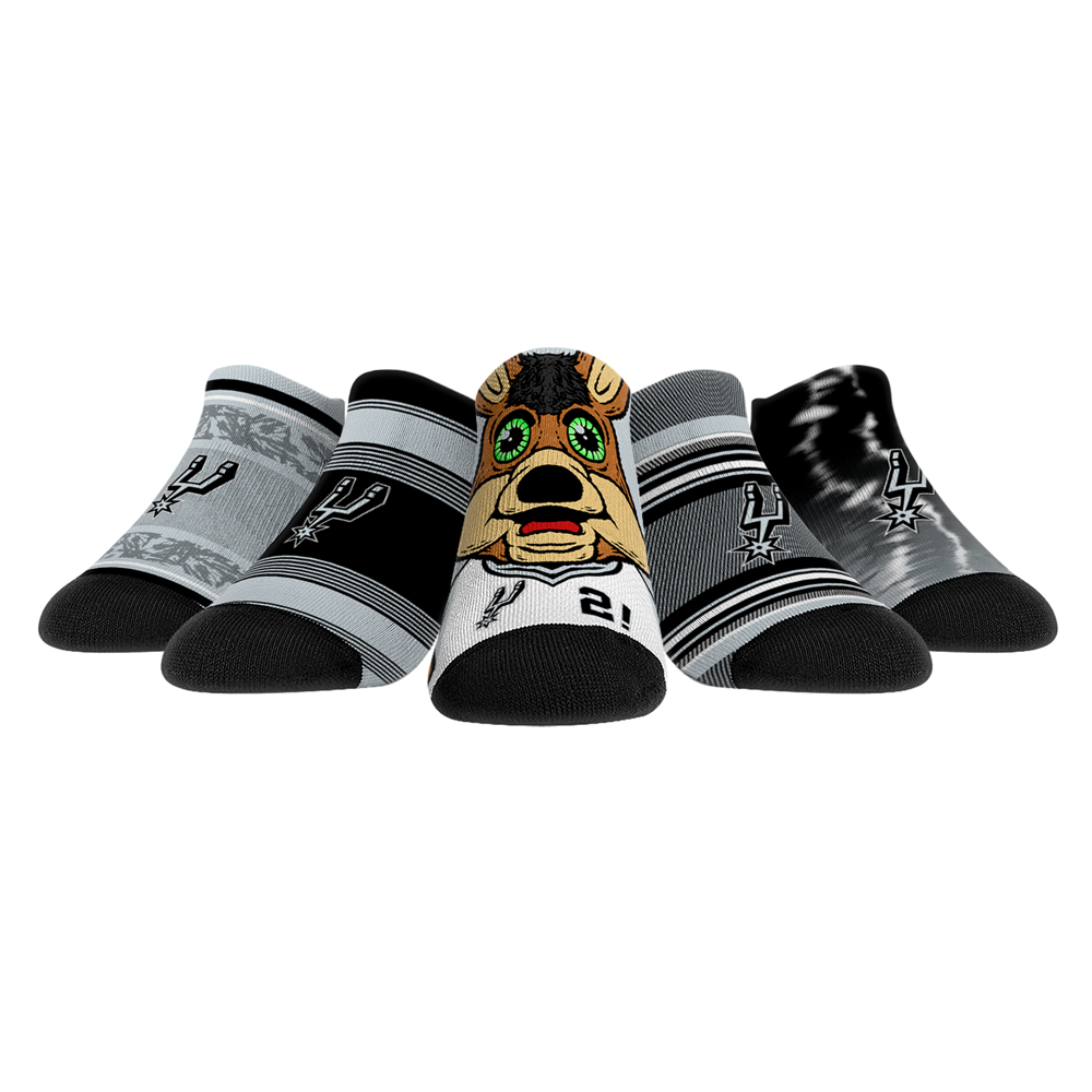 Rock Em Socks San Antonio Spurs Unisex Super Fan 5-Pack Low-Cut Socks - Image 2