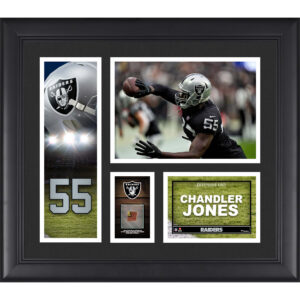 Chandler Jones Las Vegas Raiders Framed 15" x 17" Player Collage with a Piece of Game-Used Ball