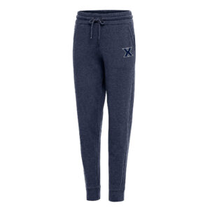 Women's Antigua Heather Navy Xavier Musketeers Action Jogger Pants