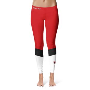 Women's Red/White Texas Tech Red Raiders Ankle Color Block Yoga Leggings