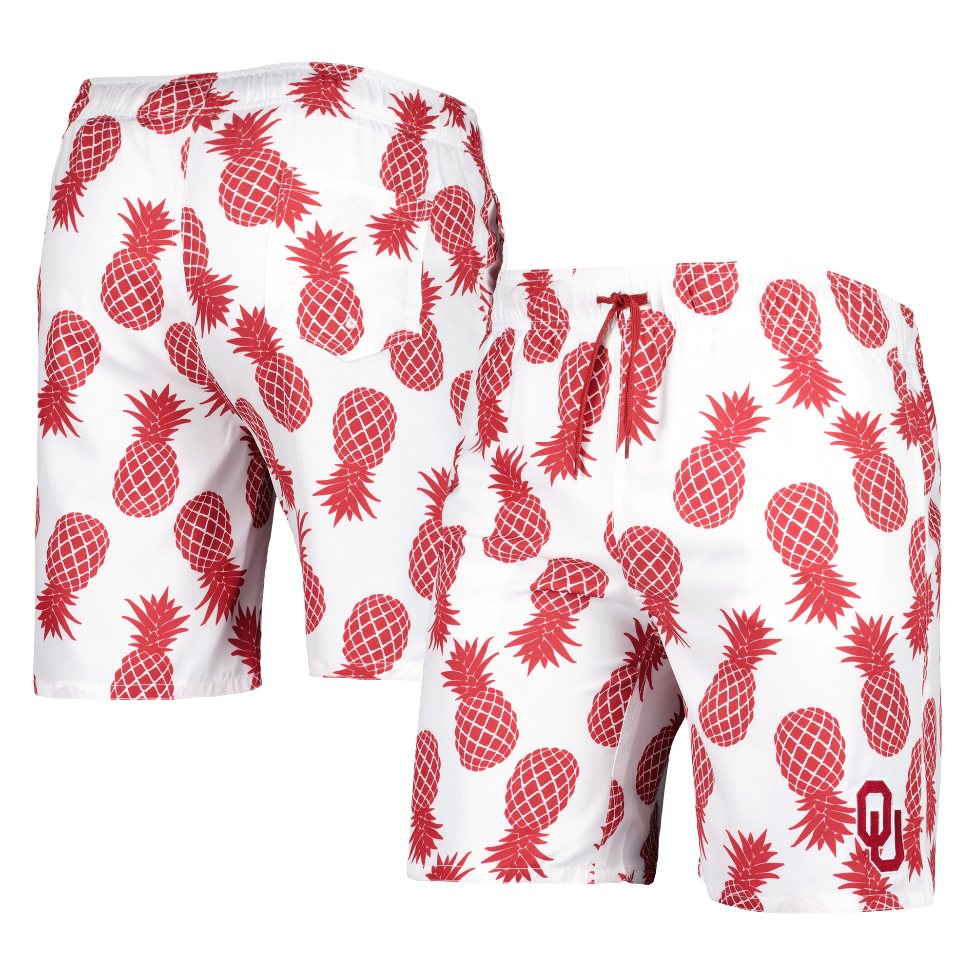 Men's Colosseum White Oklahoma Sooners Pineapples Swim Shorts - Image 5