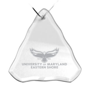 Maryland Eastern Shore Hawks Primary Logo 3.25'' x 3.75'' Glass Tree Ornament