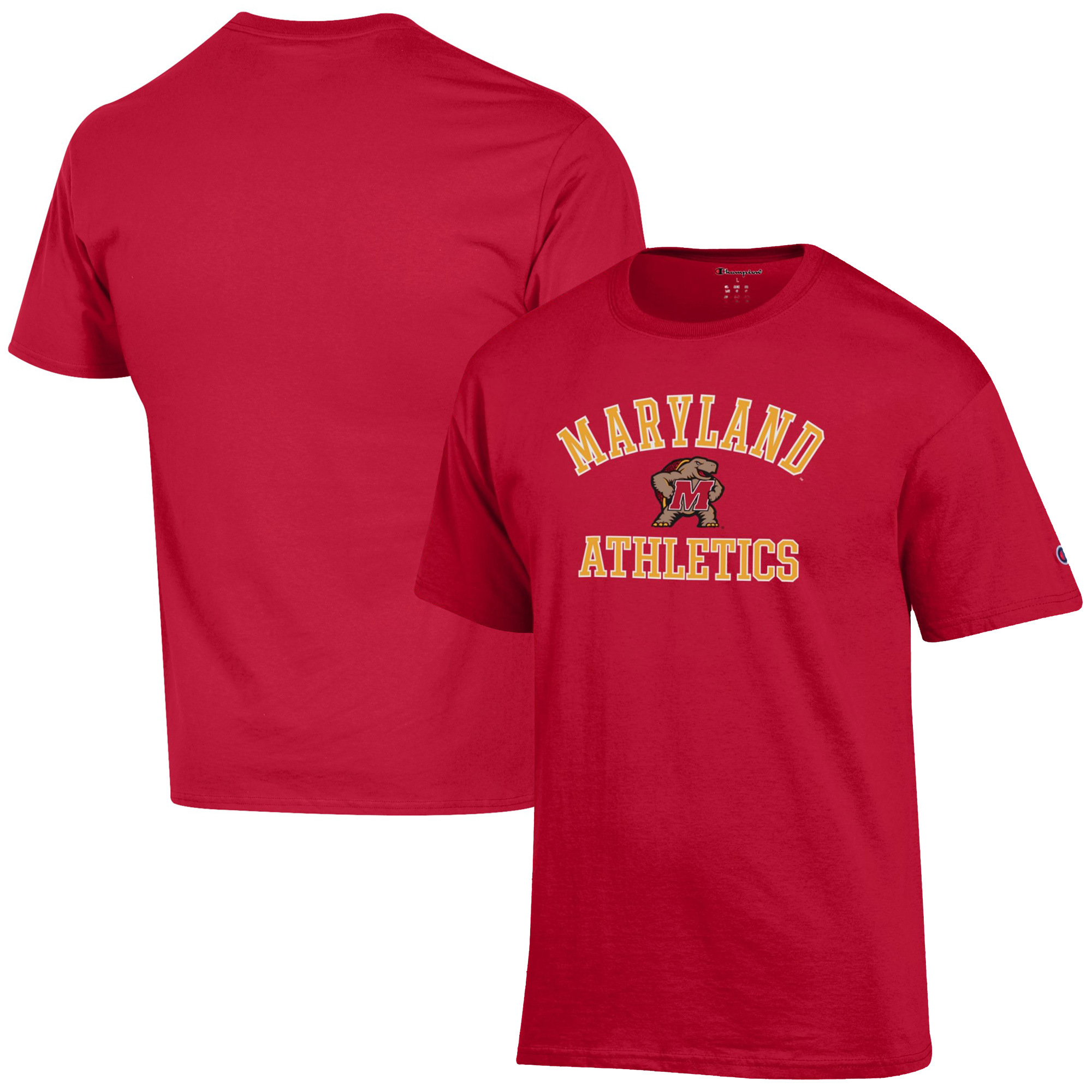 Men's Champion Red Maryland Terrapins Athletics Logo T-Shirt - Image 5