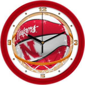Nebraska Huskers 11.5" Suntime Slam Dunk Wall Clock