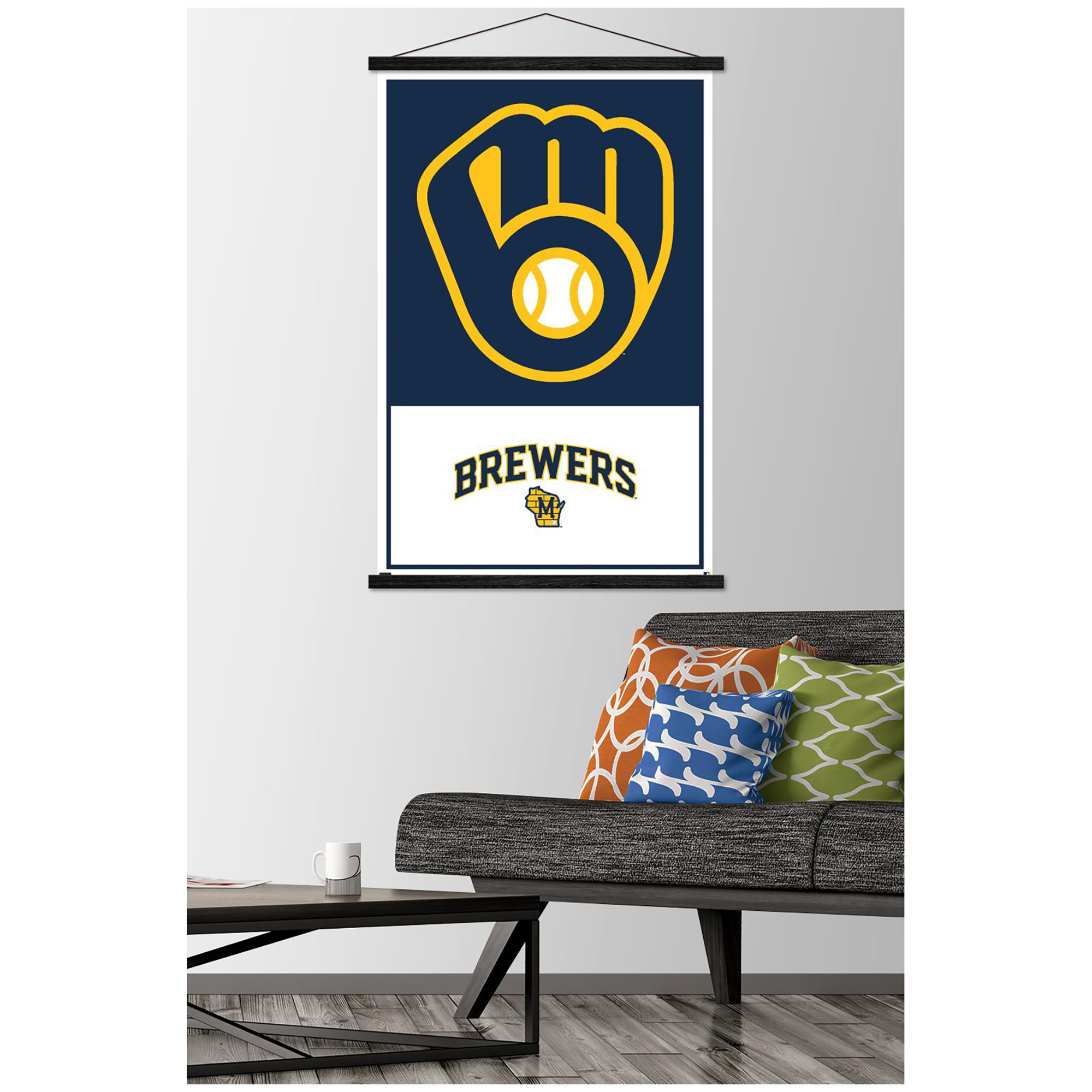 Milwaukee Brewers 24" x 34.75" Magnetic Framed Logo Poster - Image 3