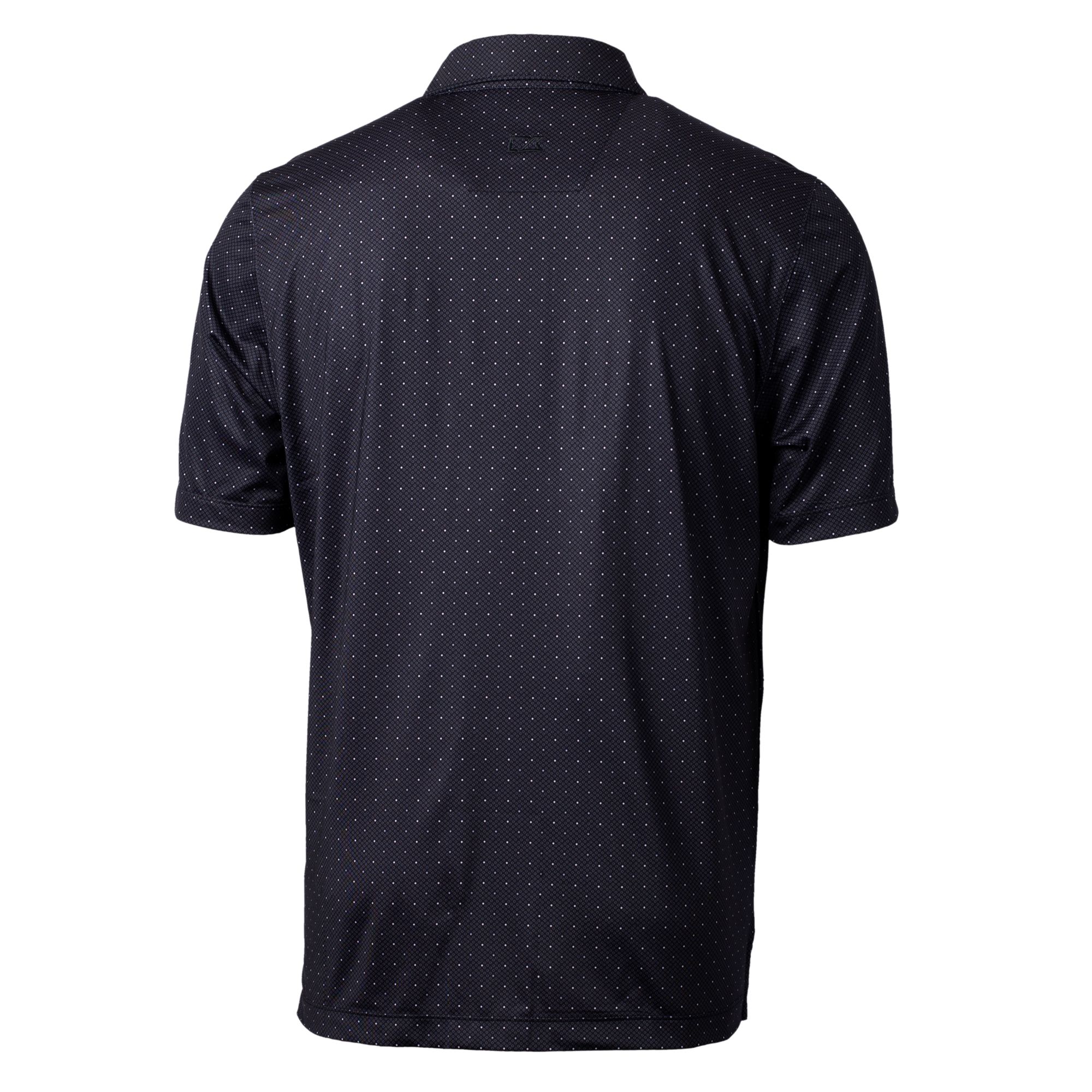 Men's Cutter & Buck Black Detroit Lions Helmet Pike Double Dot Print Stretch Polo - Image 4