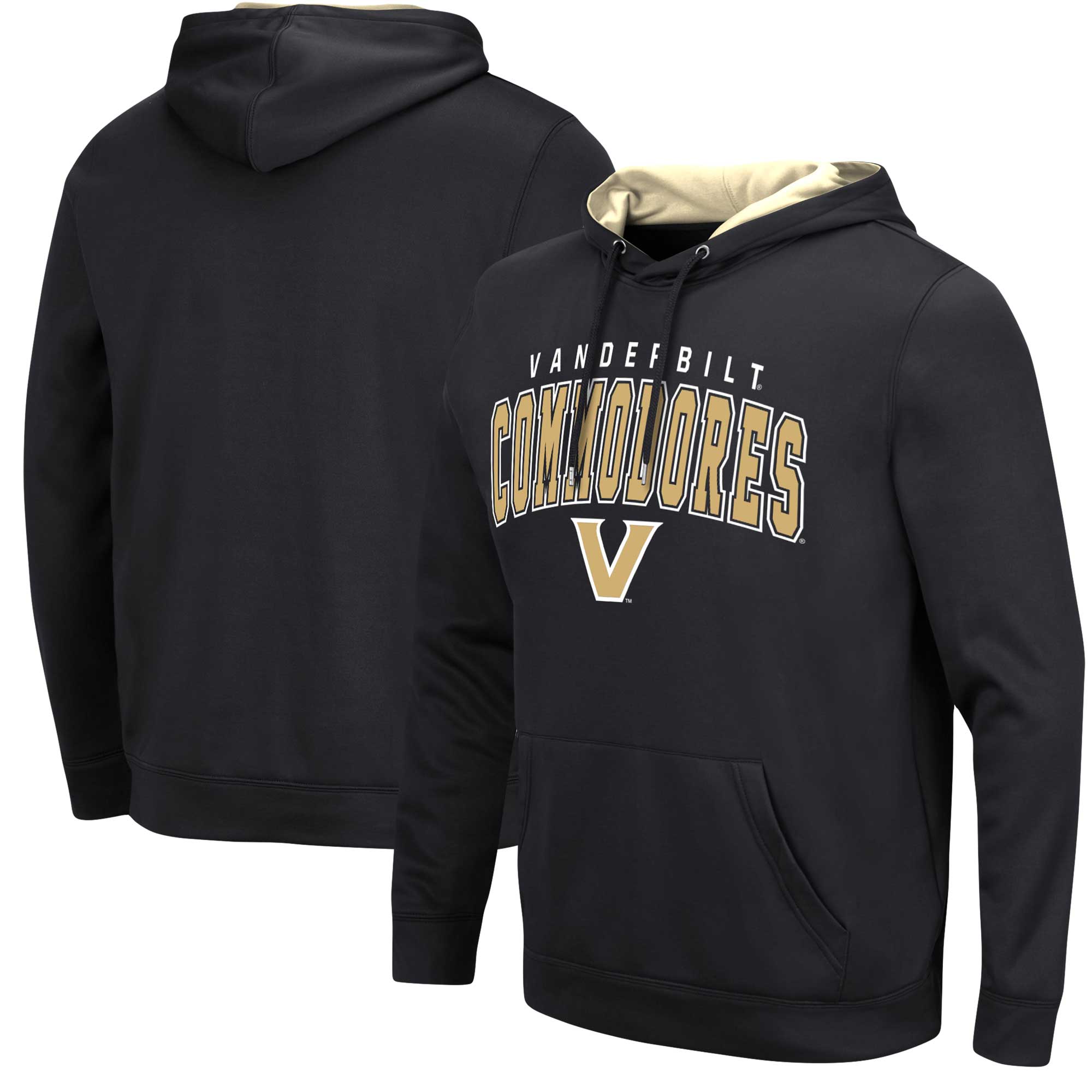 Men's Colosseum Black Vanderbilt Commodores Resistance Pullover Hoodie - Image 5