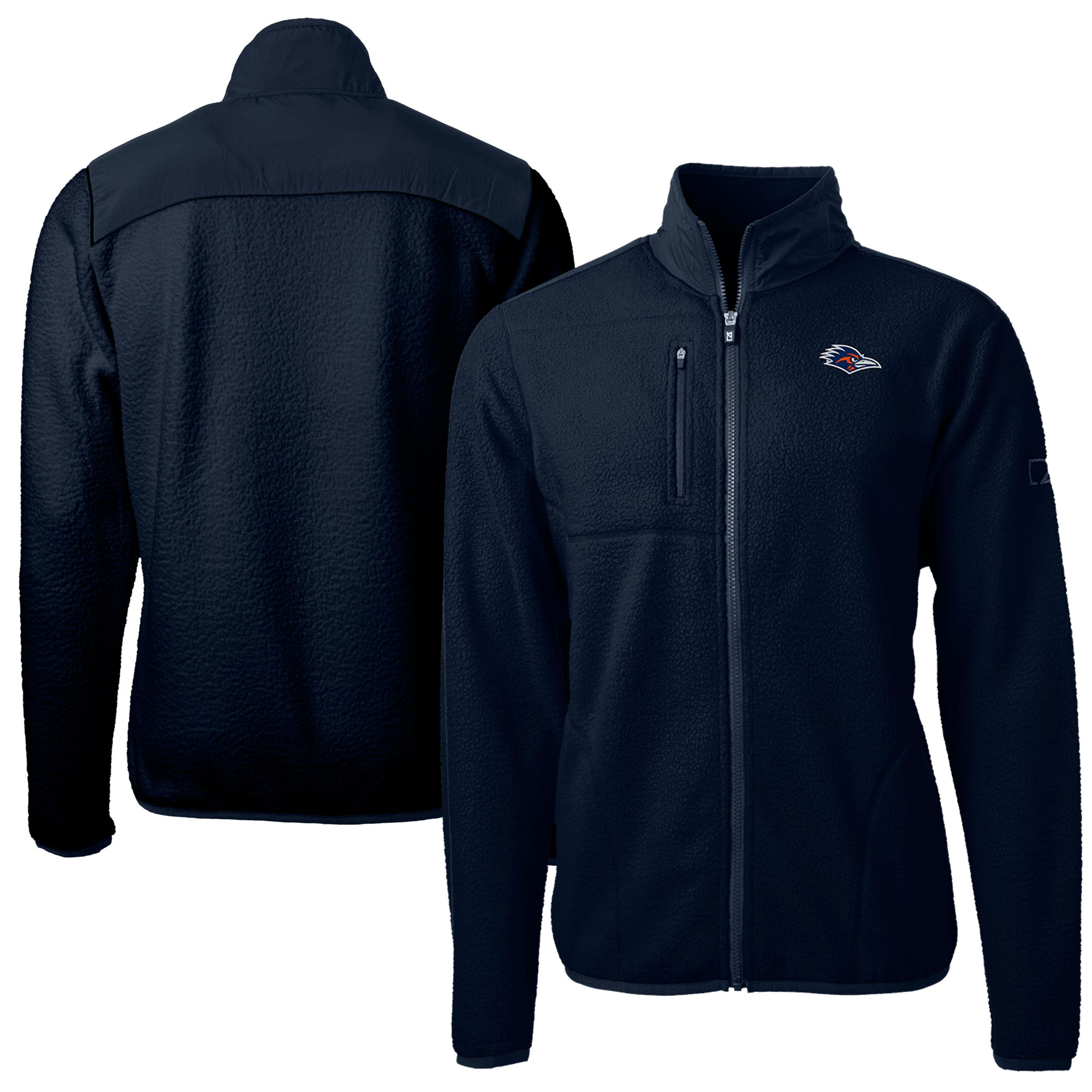 Men's Cutter & Buck Navy UTSA Roadrunners Cascade Eco Sherpa Fleece Full-Zip Jacket