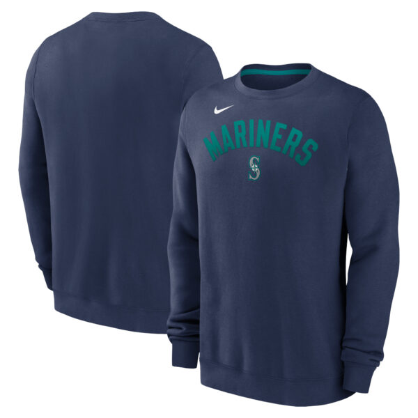 Men's Nike Navy Seattle Mariners Classic Fleece Performance Pullover Sweatshirt - Image 5