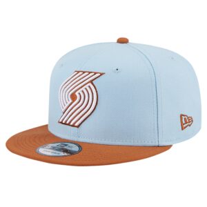 Men's New Era Light Blue/Brown Portland Trail Blazers 2-Tone Color Pack 9FIFTY Snapback Hat