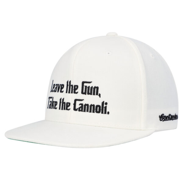 Unisex Contenders Clothing White The Godfather Leave the Gun, Take the Cannoli Snapback Hat