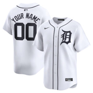 Men's Nike White Detroit Tigers Home Limited Custom Jersey
