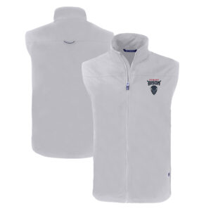 Men's Cutter & Buck  Gray Howard Bison Charter Eco Recycled Full-Zip Vest