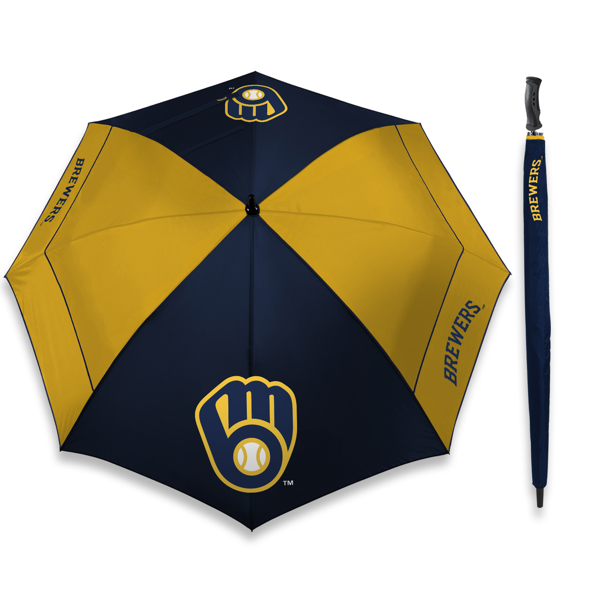 WinCraft Milwaukee Brewers 62" WindSheer Lite Golf Umbrella - Image 10