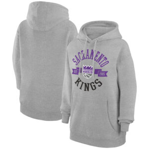 Women's G-III 4Her by Carl Banks  Heather Gray Sacramento Kings City Pullover Hoodie