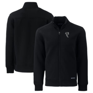 Men's Cutter & Buck Black Atlanta Falcons Throwback Roam Eco Recycled Full-Zip Jacket
