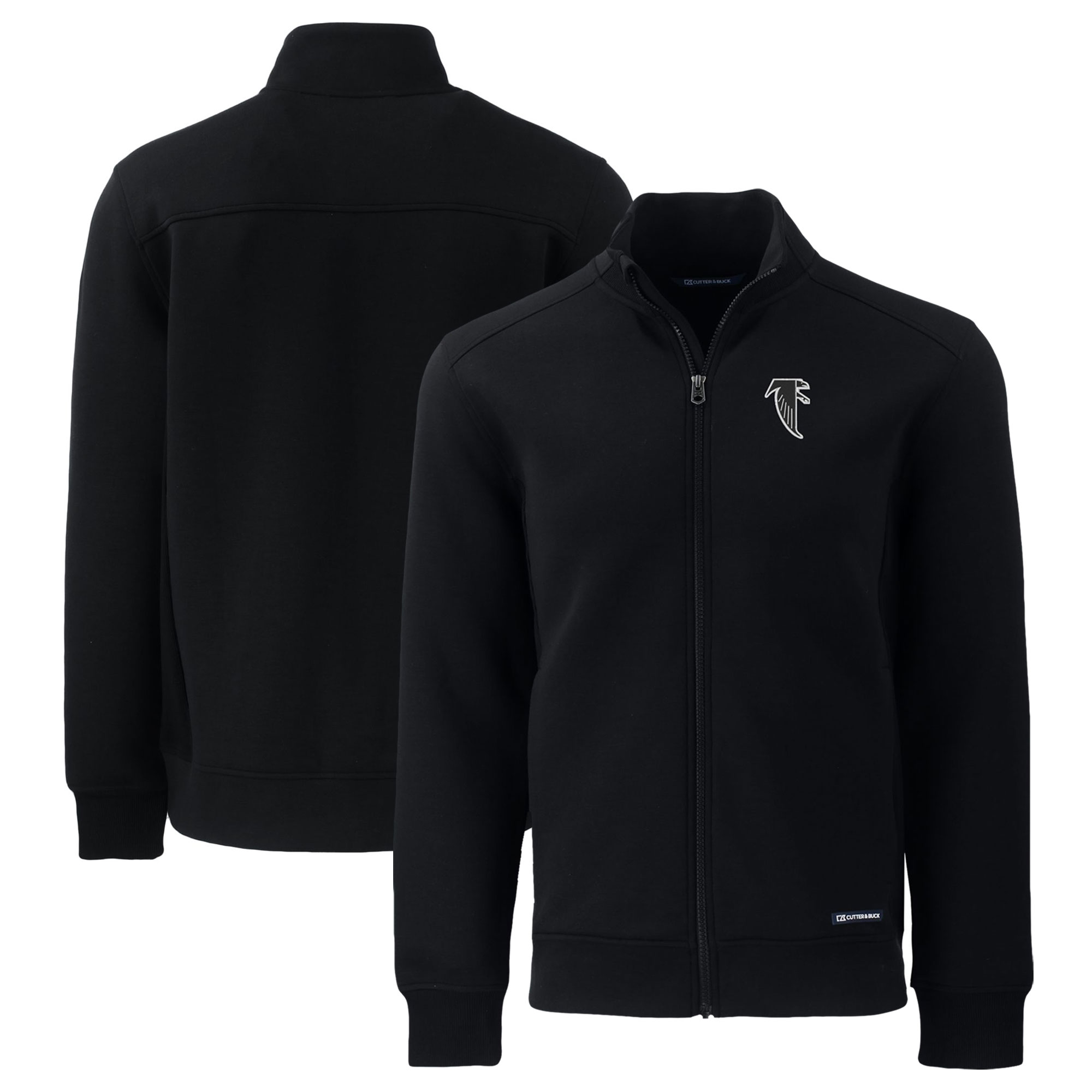 Men's Cutter & Buck Black Atlanta Falcons Throwback Roam Eco Recycled Full-Zip Jacket