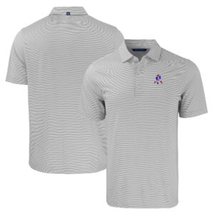 Men's Cutter & Buck  Gray/White New England Patriots Throwback Forge Eco Double Stripe Stretch Recycled Polo