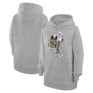 Women's G-III 4Her by Carl Banks  Heather Gray Vegas Golden Knights Hockey Girls Fleece Pullover Hoodie