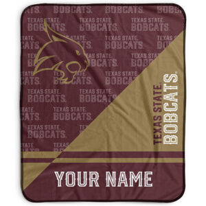 Pegasus Texas State Bobcats 50" x 60" Split Wordmark Personalized Fleece Blanket