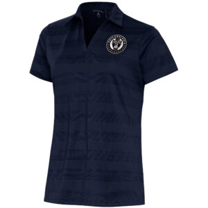 Women's Antigua  Navy Philadelphia Union Brushed Metallic Compass Polo