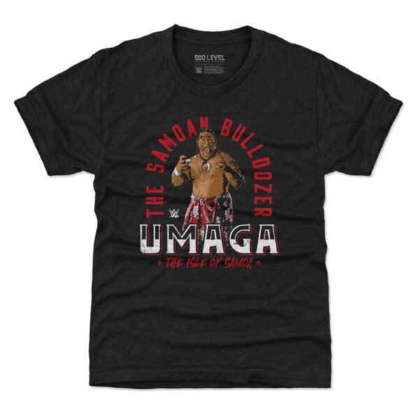 Youth 500 Level  Black Umaga The Samoan Bulldozer T-Shirt