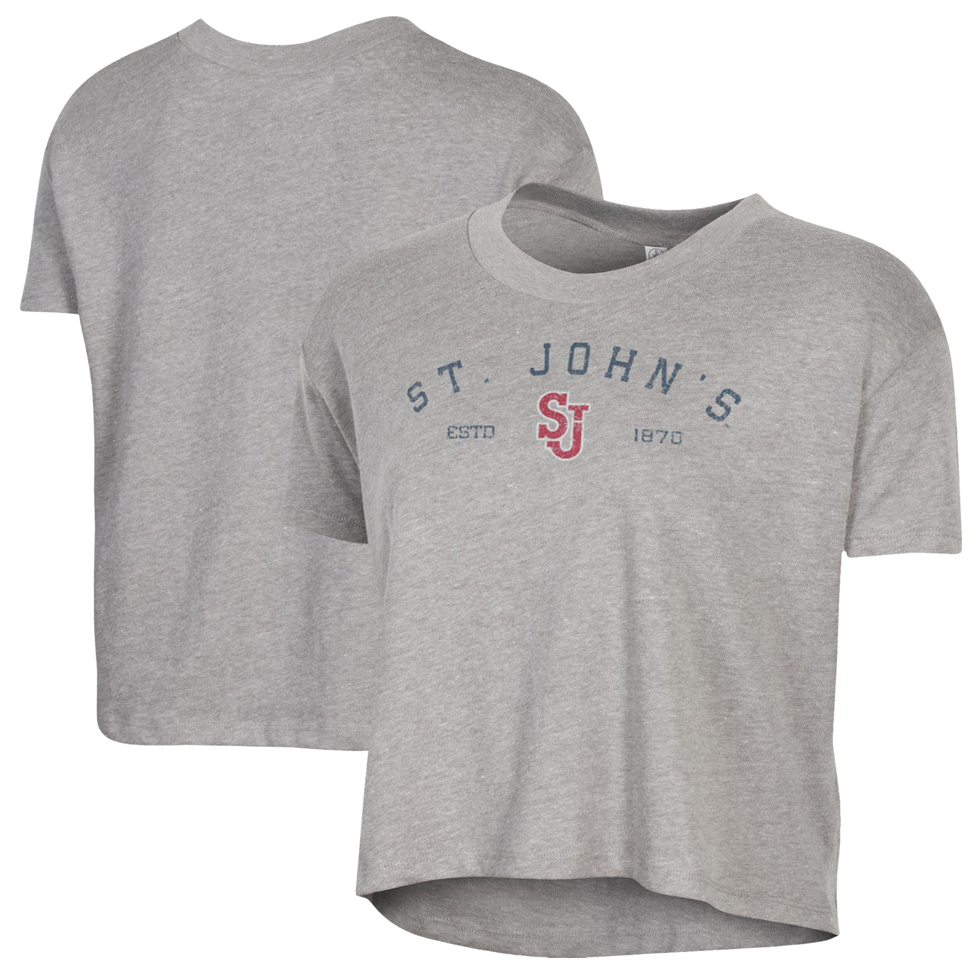 Women's Alternative Apparel Gray St. John's Red Storm Retro Jersey Headliner Cropped T-Shirt