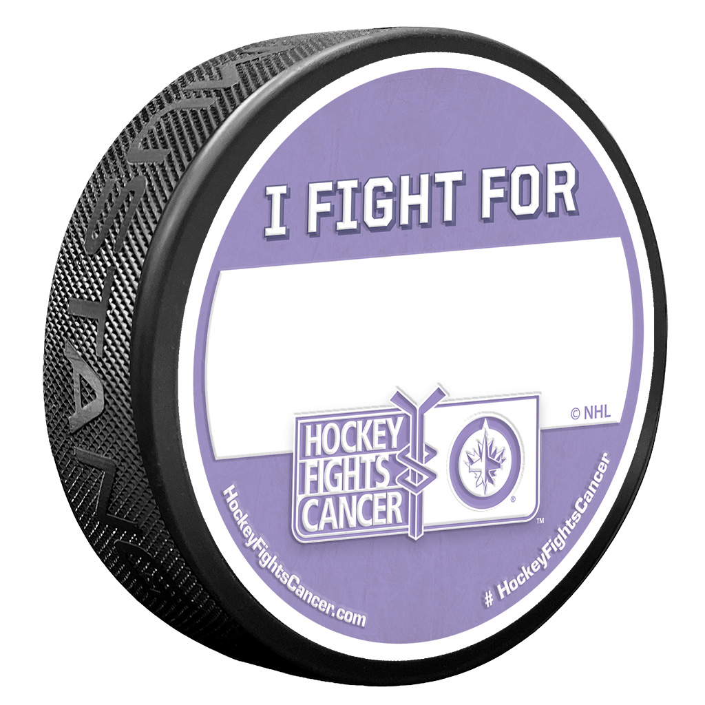 Winnipeg Jets Hockey Fights Cancer "I Fight For" Puck