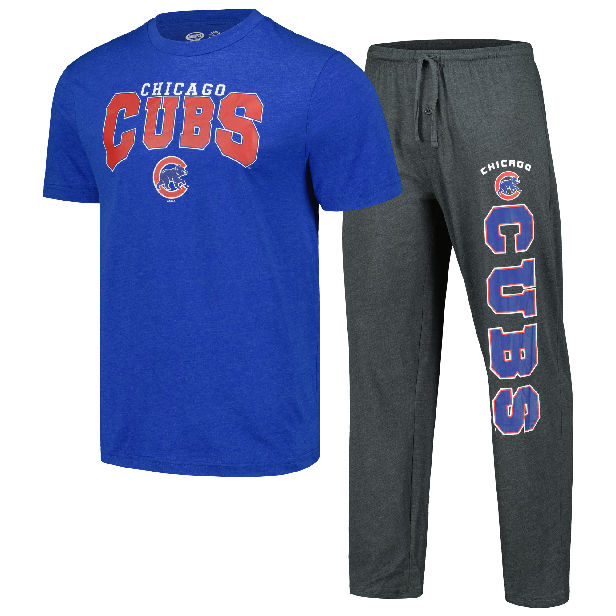 Men's Concepts Sport Charcoal/Royal Chicago Cubs Meter T-Shirt & Pants Sleep Set - Image 7