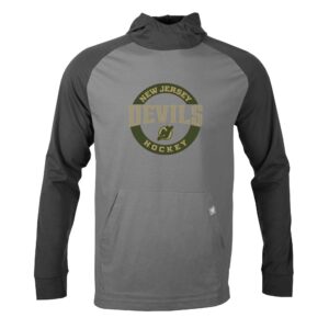 Men's Levelwear Steel/Charcoal New Jersey Devils Uproar Farm Team Pullover Hoodie