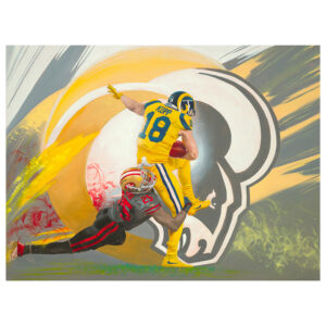 Cooper Kupp Los Angeles Rams 20" x 30" Stretched Canvas Print by Artist Tom Digiacco
