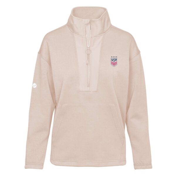 Women's Levelwear  Cream USWNT Await Half-Zip Pullover Jacket