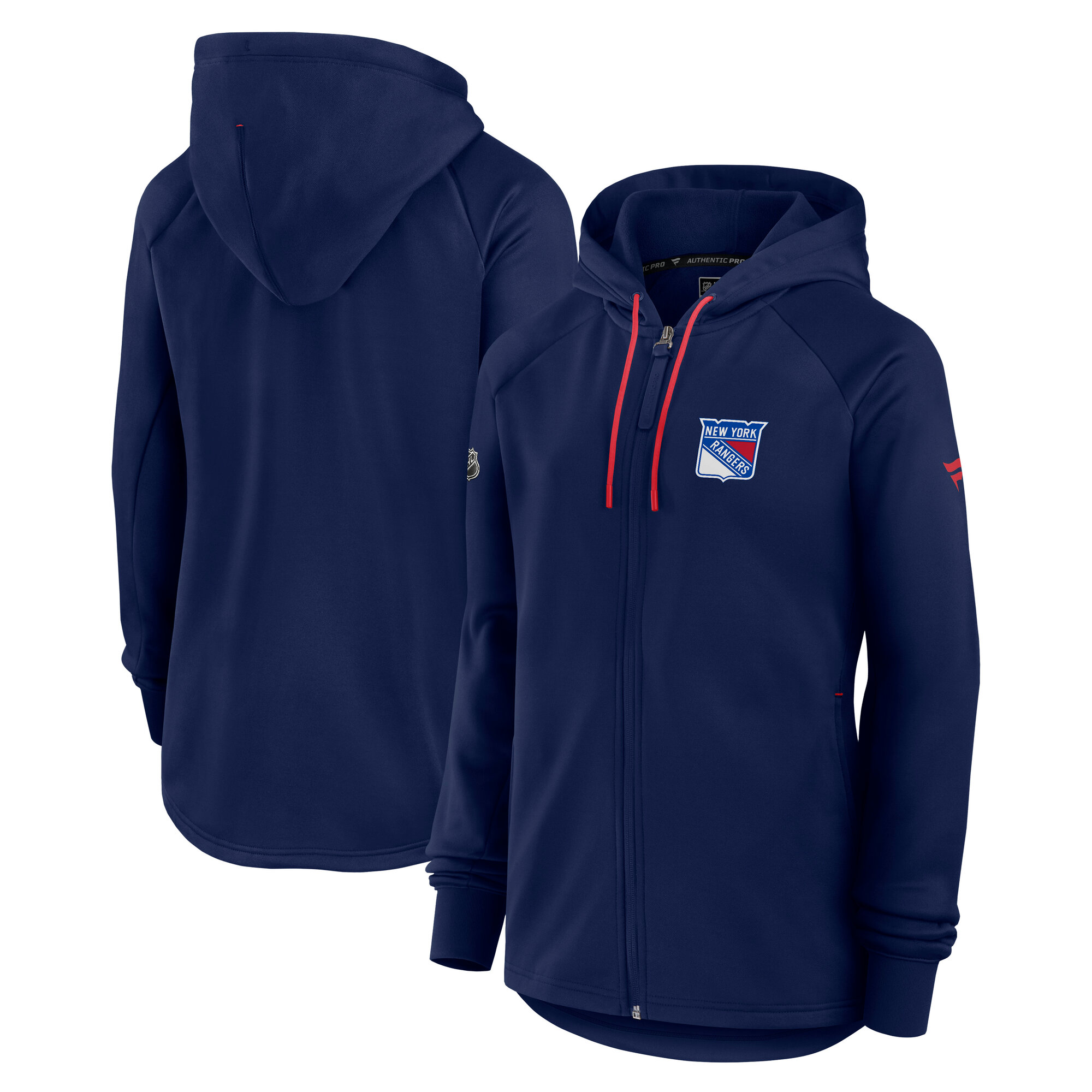 Women's Fanatics Navy New York Rangers Authentic Pro Rink Fleece Full-Zip Jacket