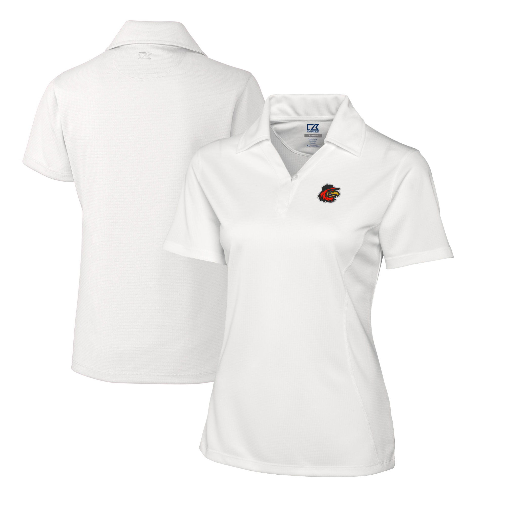 Women's Cutter & Buck White Rochester Red Wings CB DryTec Genre Textured Solid Polo