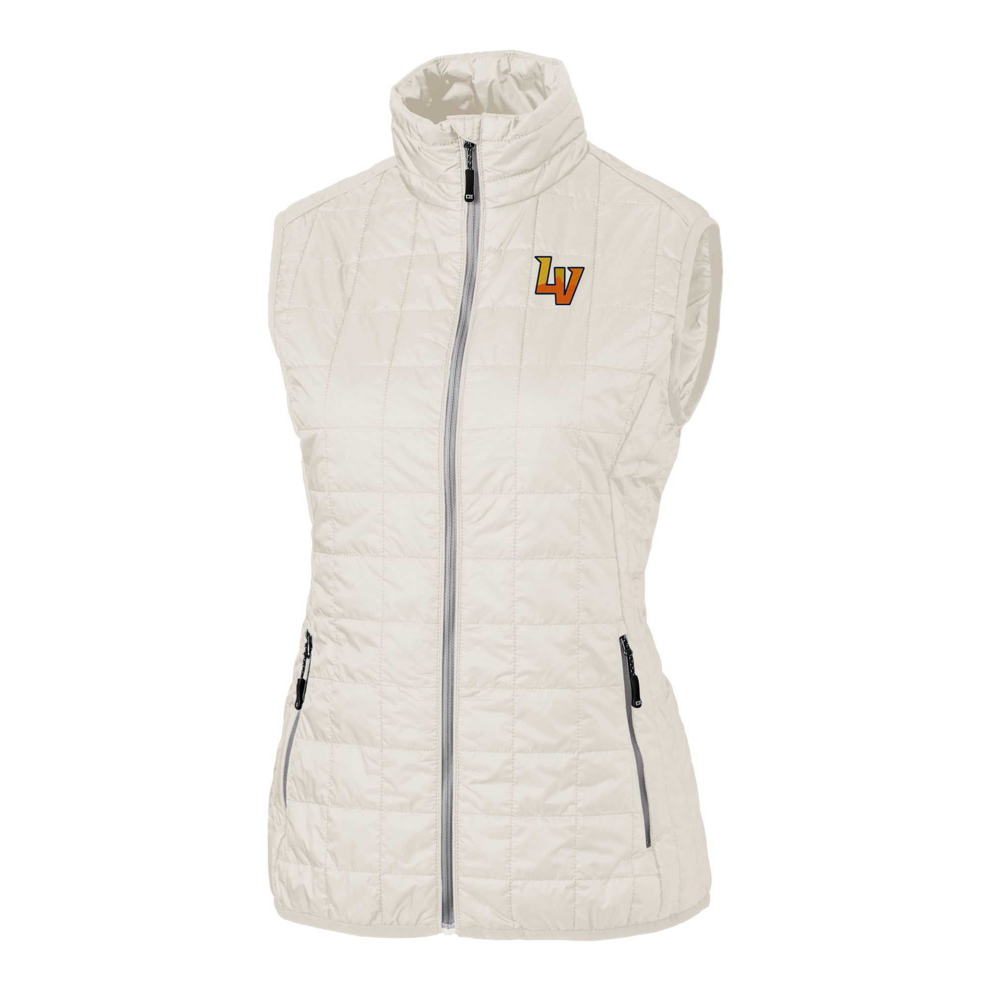 Women's Cutter & Buck Oatmeal Las Vegas Aviators Rainier PrimaLoft Eco Insulated Full-Zip Puffer Vest - Image 6