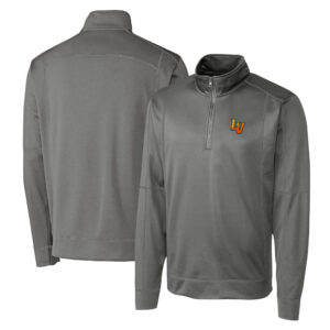 Men's Cutter & Buck  Gray Las Vegas 51s  Clique Helsa Performance Half-Zip Knit Pullover
