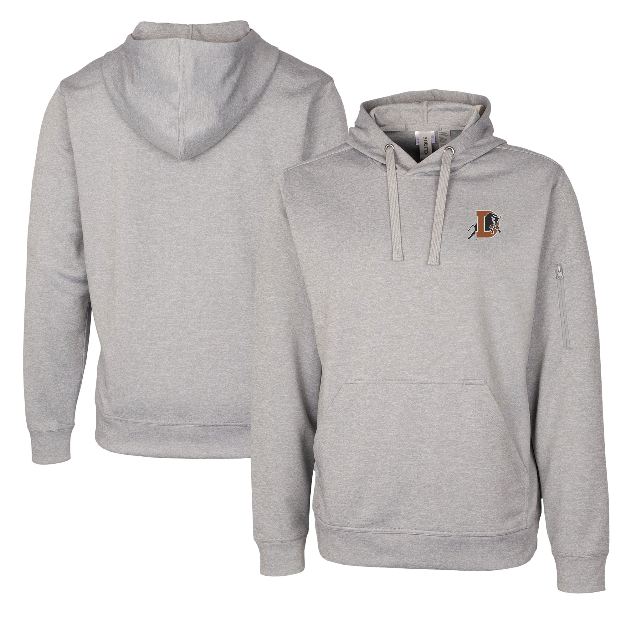 Unisex Cutter & Buck Gray Durham Bulls Clique Lift Eco Performance Pullover Hoodie Sweatshirt - Image 2