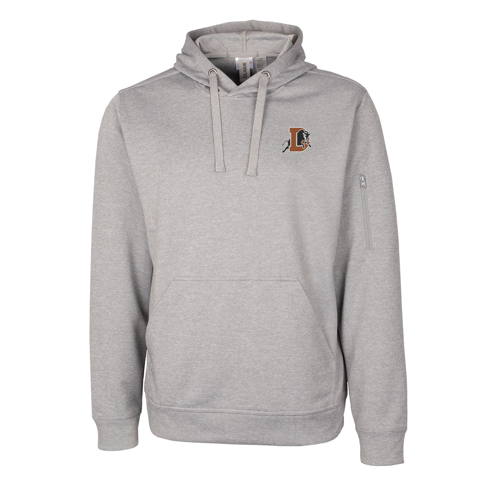 Unisex Cutter & Buck Gray Durham Bulls Clique Lift Eco Performance Pullover Hoodie Sweatshirt - Image 3