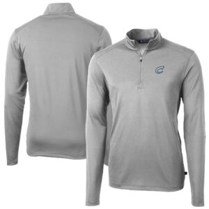 Men's Cutter & Buck Gray Columbus Clippers Virtue Eco Pique Recycled Quarter-Zip Pullover Top