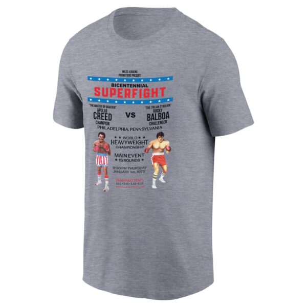 Unisex Contenders Clothing Gray Rocky Super Fight Poster T-Shirt - Image 6
